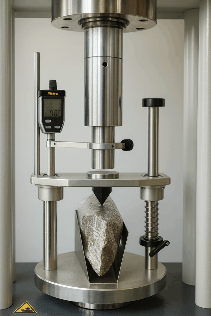 Punktlastversuch im Baugrundlabor