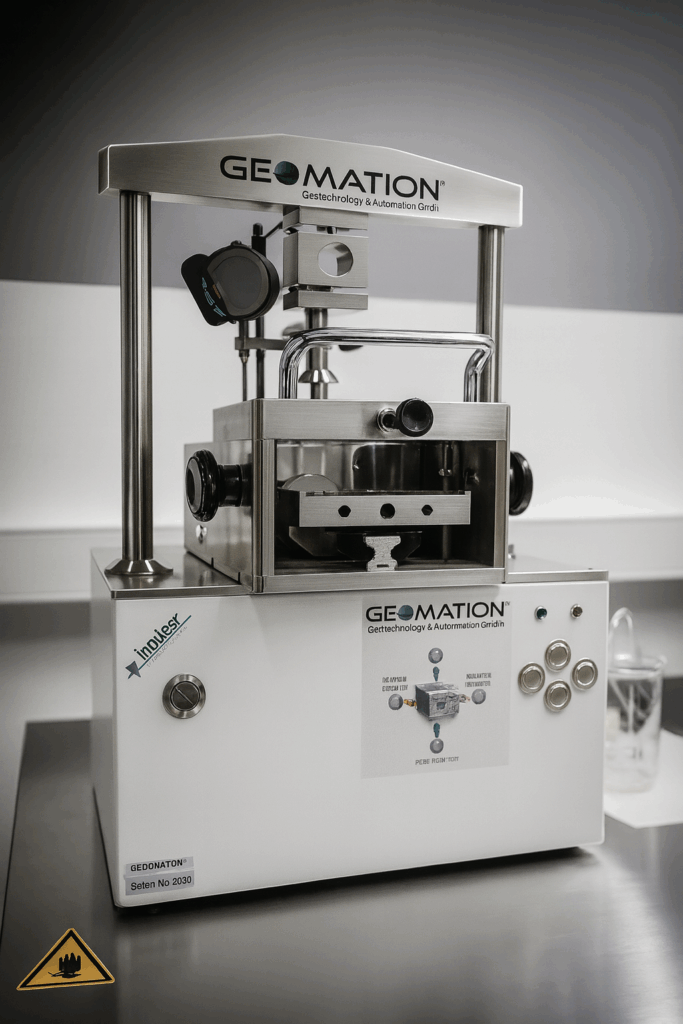 Scherversuch im Baugrundlabor